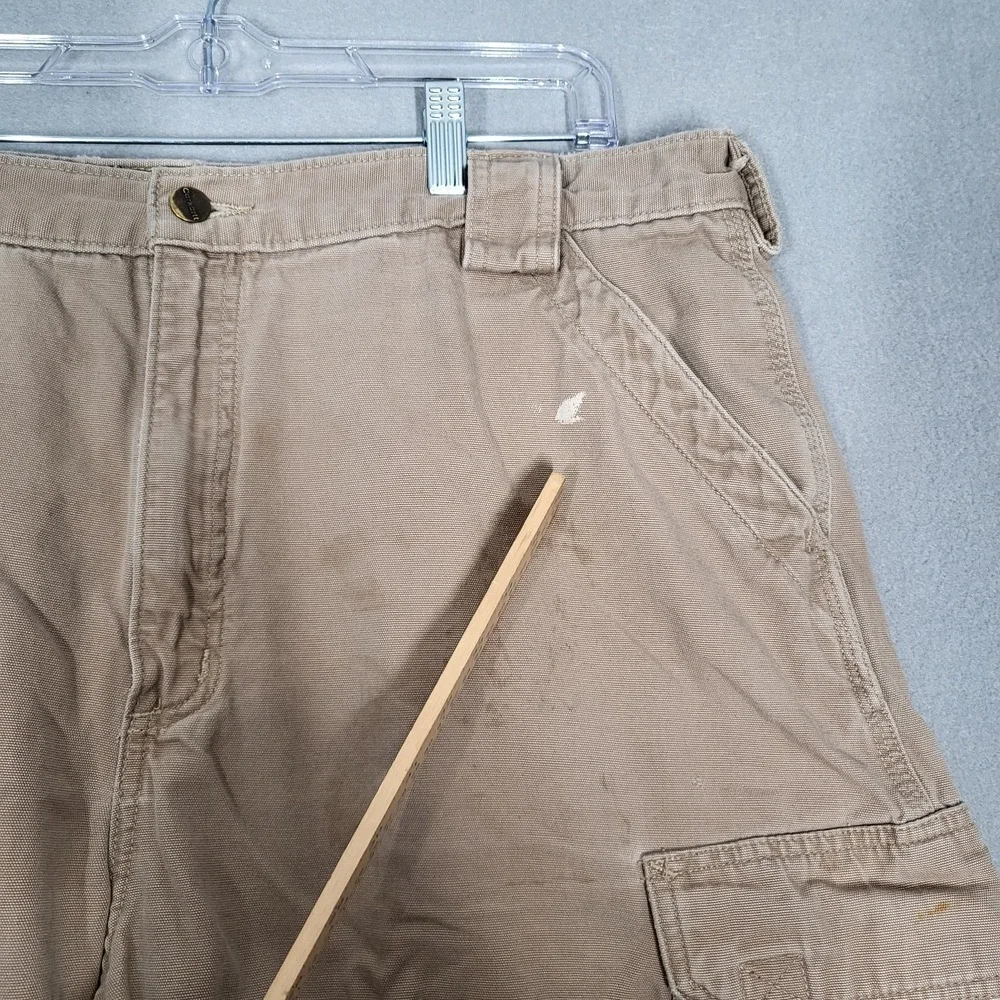 Carhartt Cargo Shorts Men's 40 Khaki Cotton Workwear Outdoor Utility Casual